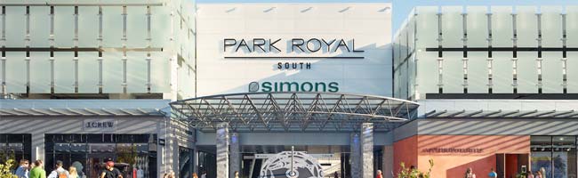 Front entrance to Park Royal Shopping Centre